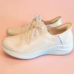 Skechers Hands Free Slip Ins Flex 3.0 Memory Foam Sneakers Natural Womens 9.5